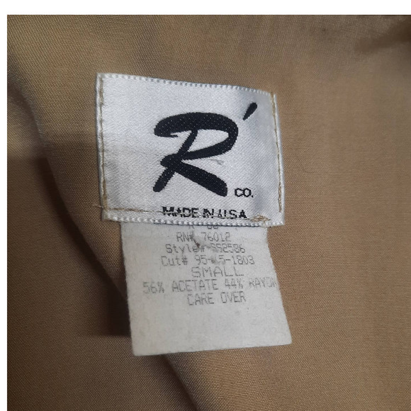 Vintage R'Co Champagne Shimmer tie waist wrap crop top with skirt  SM - Picture 9 of 9